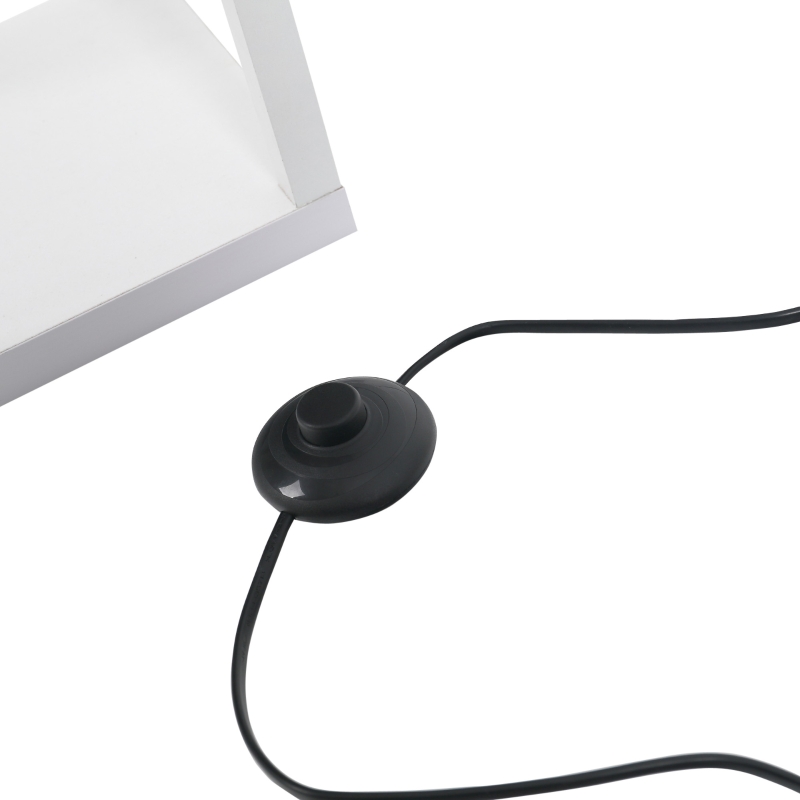 HOMCOM Lampada da Terra con 3 Mensole Integrate, Attacco E27 Potenza 40W, Arredamento Moderno in MDF, 26x26x160cm, Bianco