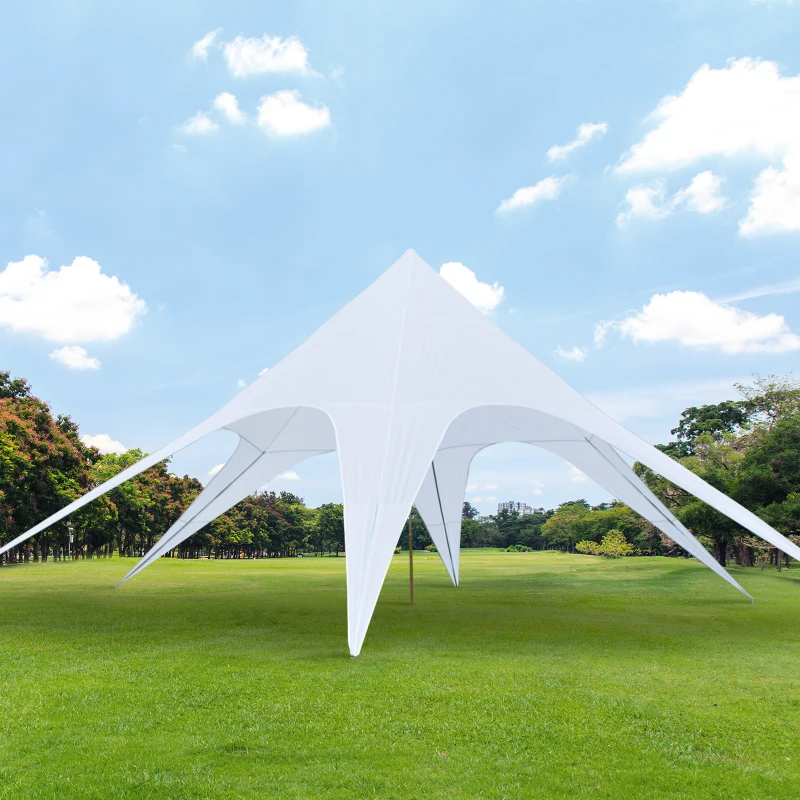 Outsunny Tenda da Sole Avvolgibile da Esterno Impermeabile in Poliestere, 10 x 10 x 4m, Bianco