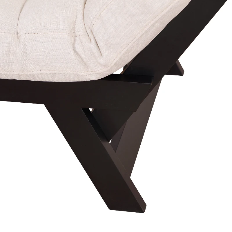 Homcom Canapé Futon Capitonné en Bois Beige 181 x 66 x 81 cm