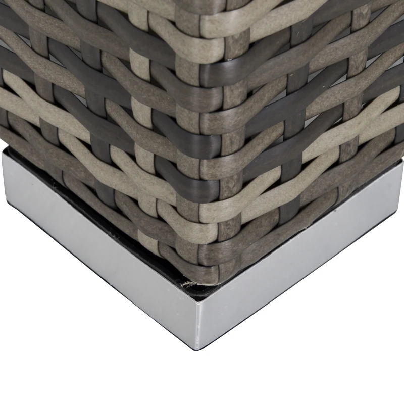 Outsunny 7 Pieces Outdoor PE Rattan Corner Sofa Set, Patio Wicker Conversation Chaise Lounge Furniture w/ Tempered Glass Table-top & Soft Padded Cushion for Garden, Backyard, Lawn, Dark Grey