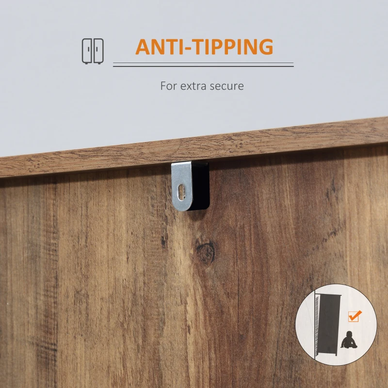 HOMCOM Modern Mango Wood-Effect Sideboard