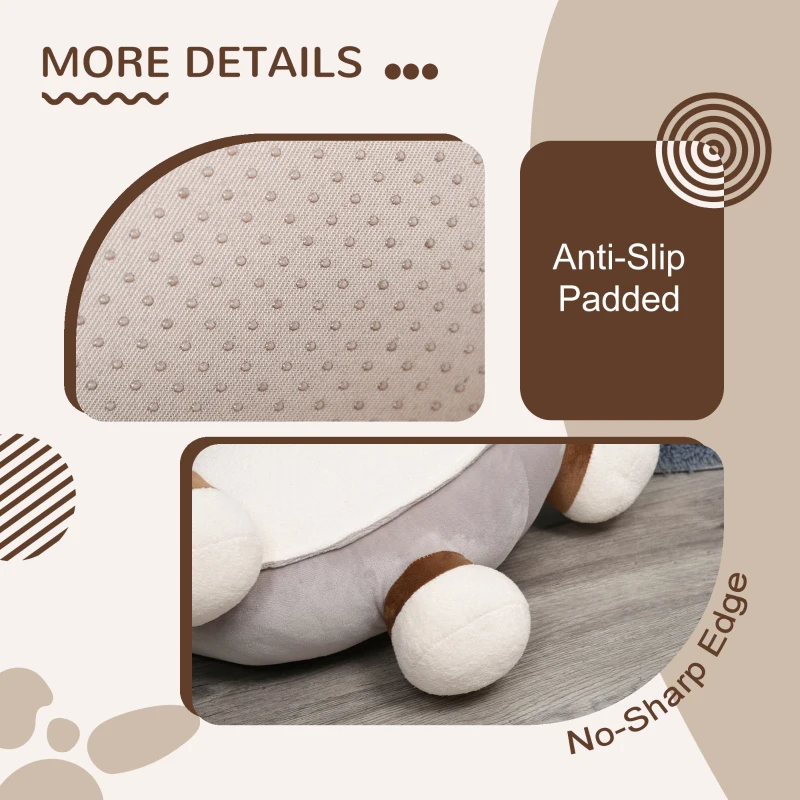 HOMCOM Animal Kids Sofa Chair Cartoon Cute Donkey Multi-functional with Armrest Flannel PP Cotton 60 x 55 x 60cm Grey