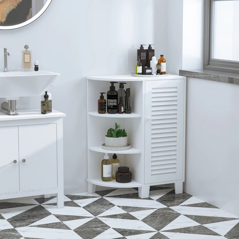 Mauble de salle de bain sur pied blanc