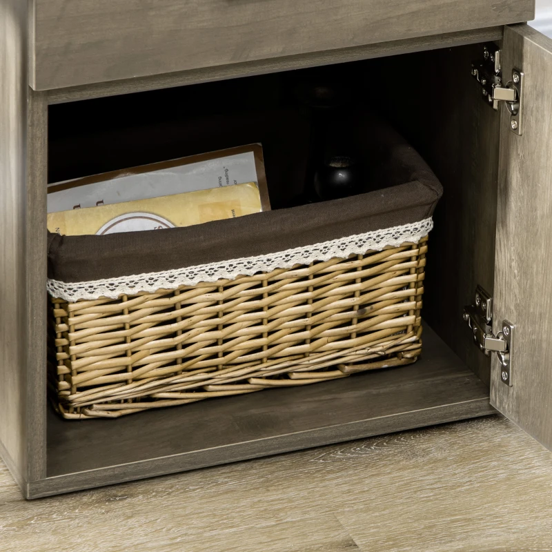 HOMCOM Escritorio de Oficina Mesa de Ordenador con 2 Cajones Marco de Metal para Estudio Despacho 119,5x56x76,8cm Marrón