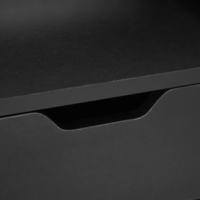 HOMCOM Set 2 Comodini Sospesi in Truciolato Nero per Camera da Letto e Soggiorno, 40x30x19.5 cm, Nero