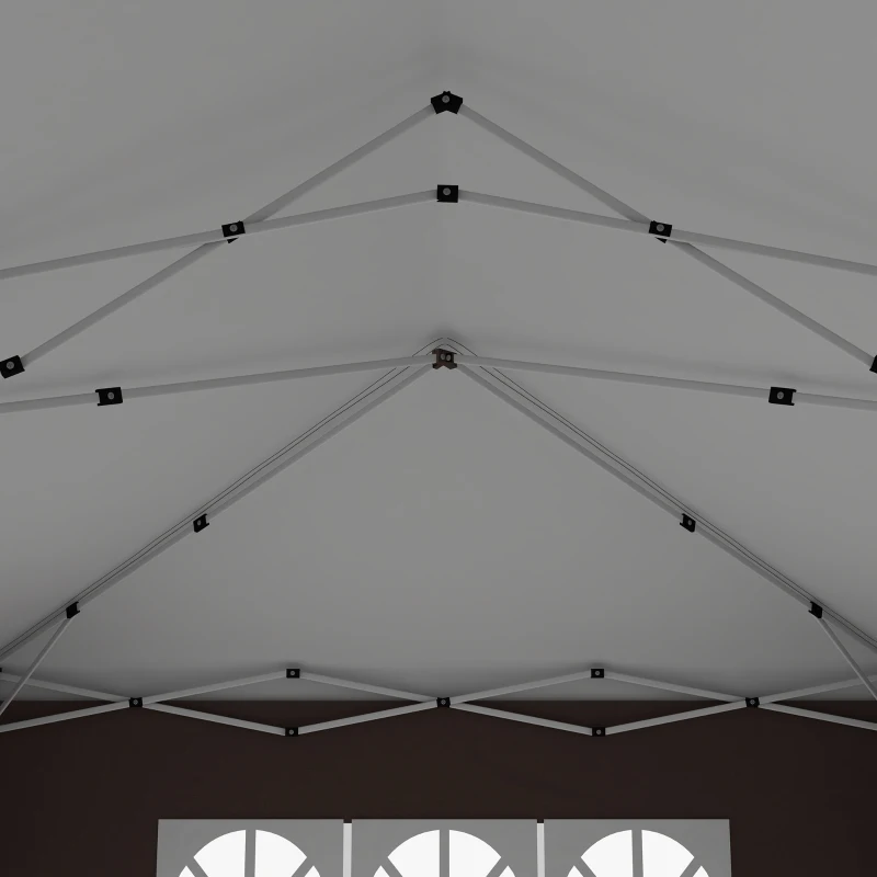 Outsunny 3 x 6 m Garden Pop Up Gazebo, Wedding Party Tent Marquee, Water Resistant Awning Canopy with Sidewalls, Windows, Carry Bag, Coffee