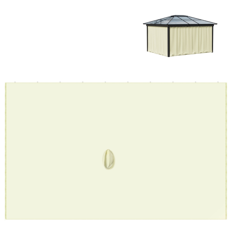 Outsunny Replacement Gazebo Curtains 4-Panel Sidewalls with Zipper for 3 x 3 (M) Yard Gazebos Canopy Tent, Beige