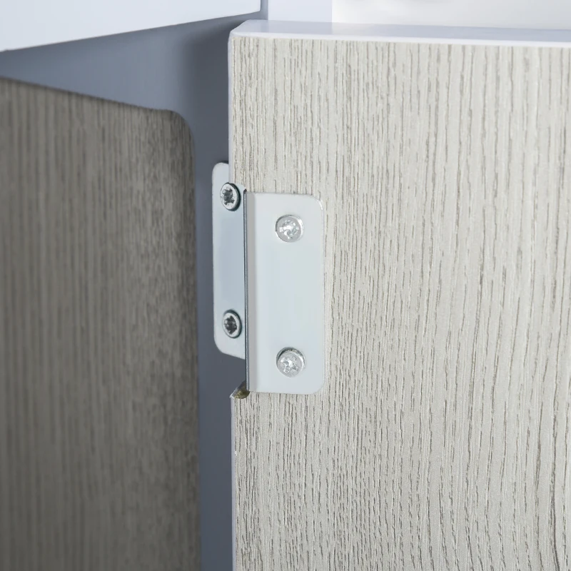 kleankin Mueble para Debajo del Lavabo Armario de Suelo de Baño con 2 Puertas y Estante Estilo Moderno 60x30x62 cm Gris