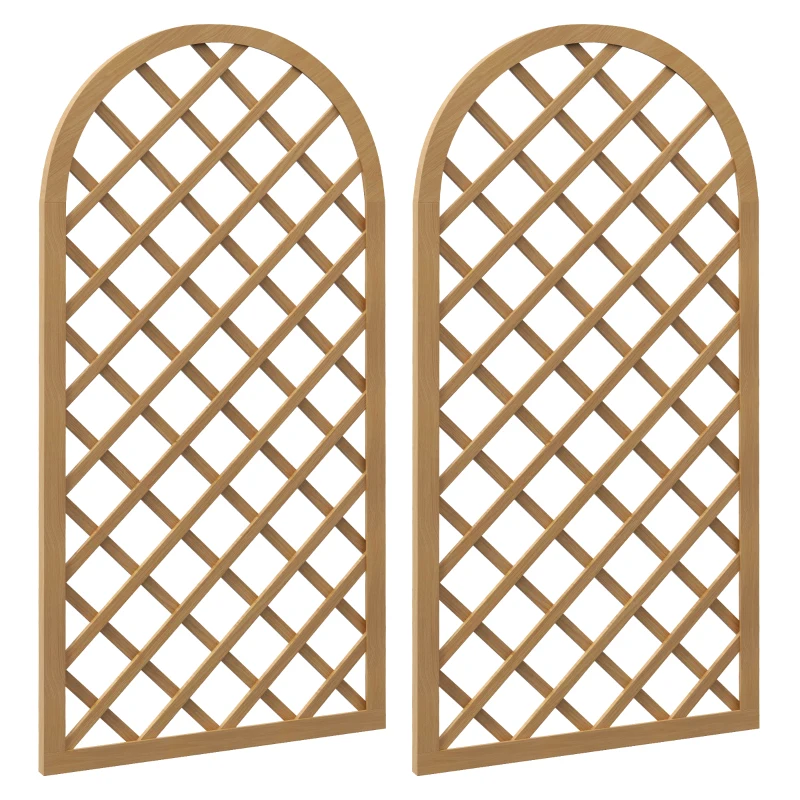 Outsunny Lot de 2 treillis en bois - panneau arc pour plantes grimpantes - dim. un panneau : 60L x 120H cm