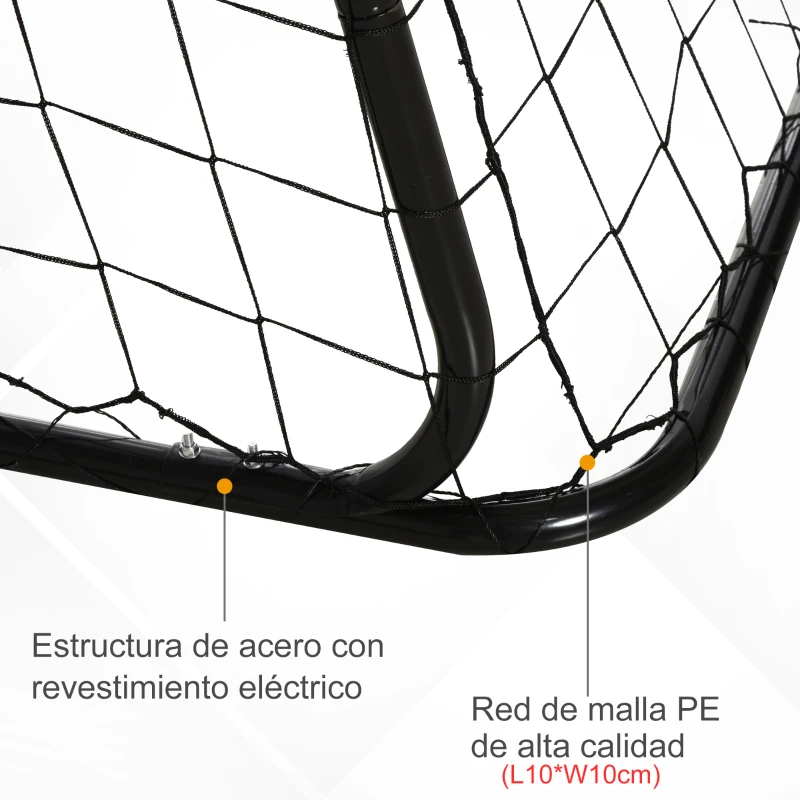 HOMCOM Portería de Fútbol para Niños con Lona de Precisión y Puntería para Entrenamiento y Perfeccionamiento 240x88x174 cm Blanco