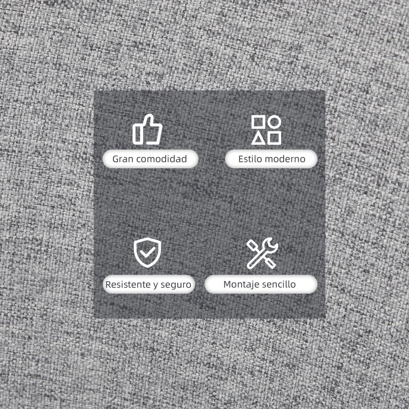 HOMCOM Silla de Comedor Tapizada en Lino Sintético Transpirable con Asiento Acolchado y Patas de Madera 57x56x72cm Gris