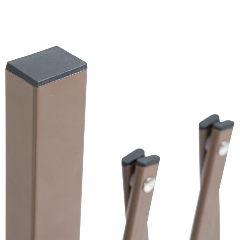 Outsunny Recinzione per Giardino a Larghezza Regolabile, in Metallo e Alluminio, 300x31x103.5 cm, Marrone Scuro