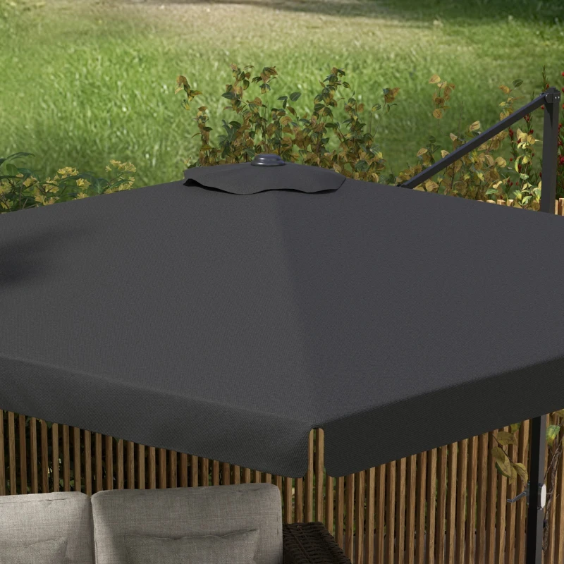 Outsunny 3m Cantilever Parasol, with Four-Position Canopy - Grey