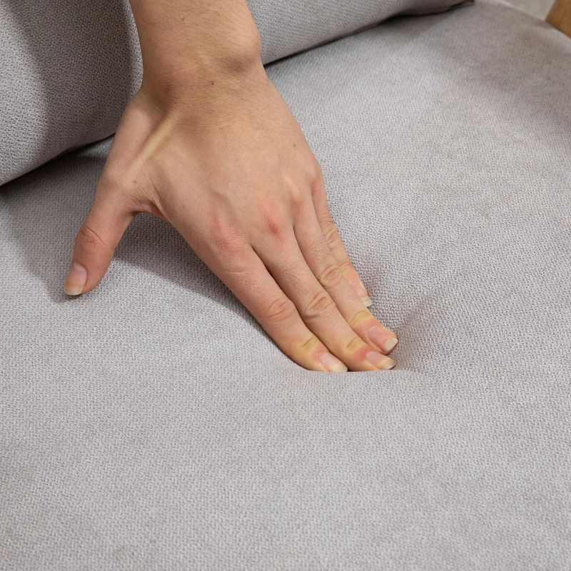 HOMCOM Poltrona Moderna con Rivestimento Vellutato e Struttura in Legno, 68x75x78cm, Grigio