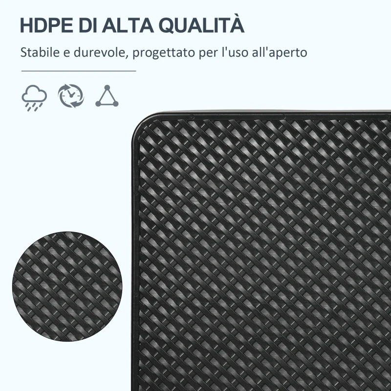Outsunny Basamento per Ombrellone set 4 Pezzi Impilabili con Maniglie Integrate, in HDPE, 99.7x99.7x8.3 cm, Nero