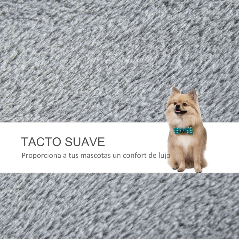 PawHut Escalera para Gatos con 4 Niveles Plataforma Poste Rascador y Bola Colgante de Juguete 60x40x64 cm Gris