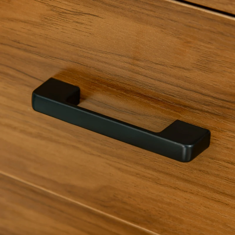 HOMCOM Escritorio con Estantería Mesa de Ordenador Escritorio de Oficina con Múltiples Estantes 140x50x110 cm Nogal y Negro