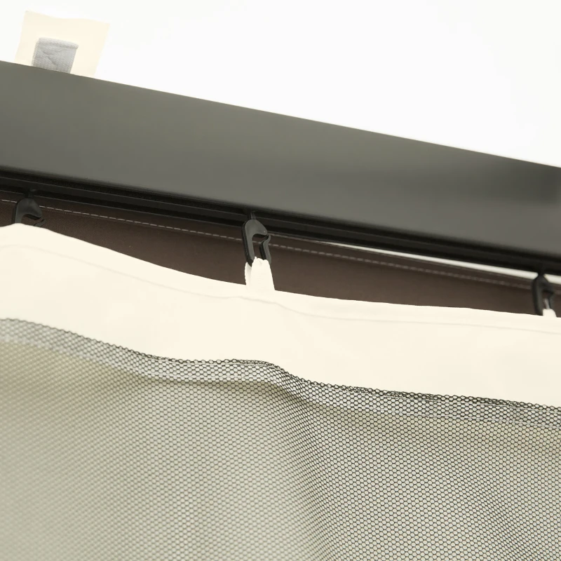 Outsunny Zanzariera per Gazebo Tende di Ricambio Universale con Cerniere, 352x207cm - Nero e Beige