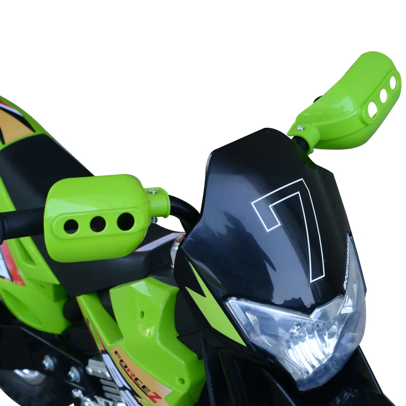 HOMCOM Motocross électrique 35 W Enfant 3 à 6 Ans dim. 109L x 52,5l x 70,5H cm roulettes Amovibles Vert