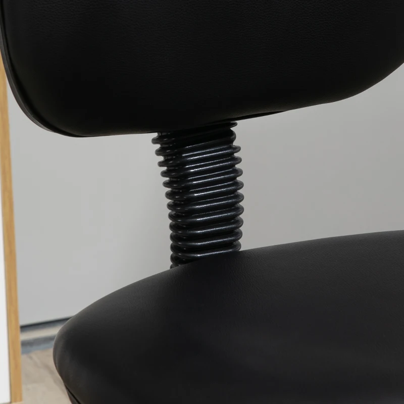 Vinsetto Tabouret à roulettes réglable en hauteur 69-91 cm avec dossier inclinable et repose-pieds réglable