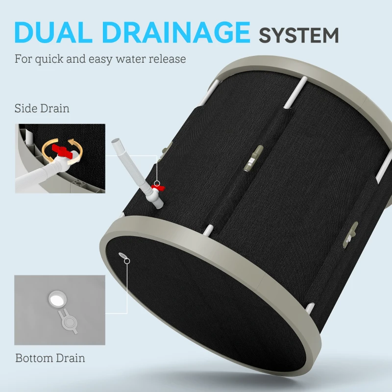 SPORTNOW 210L Outdoor Ice Bath Tub, with Lid, Cover, Carry Bag, Black