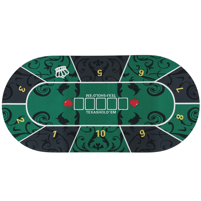 Tapis De Poker Relaxdays 100x60 Cm – Vert, Résistant Et Antidérapant, Parfait Pour Vos Soirées Texas Holdem