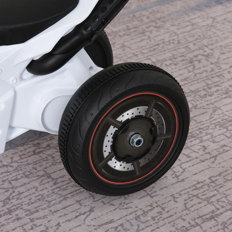 HOMCOM Porteur Enfants Moto de Course Effets musicaux et Lumineux Coffre Rangement Rouge Blanc