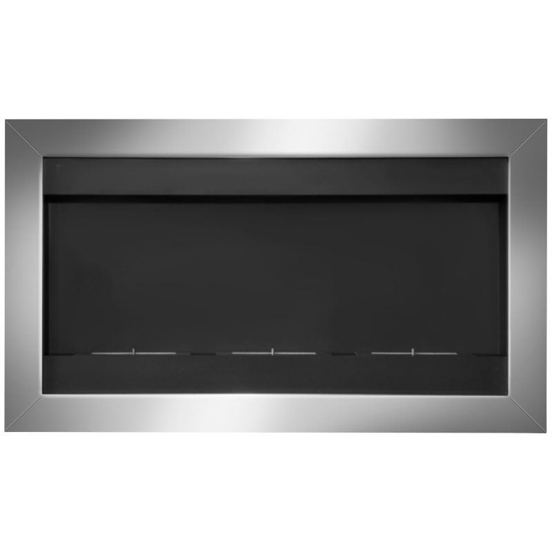 HOMCOM Camino a Bioetanolo da Parete in Acciaio Inox con 3 Bruciatori