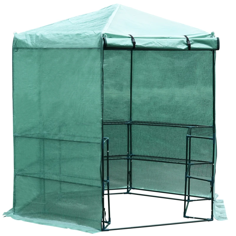 Invernadero Caseta acero 194x194x225 cm 10 Estantes jardin terraza cultivo flores plantas