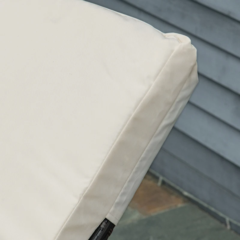 Outsunny Lettino Prendisole in Rattan PE con Schienale Reclinabile su 5 Posizioni, 195x68x31cm, Marrone