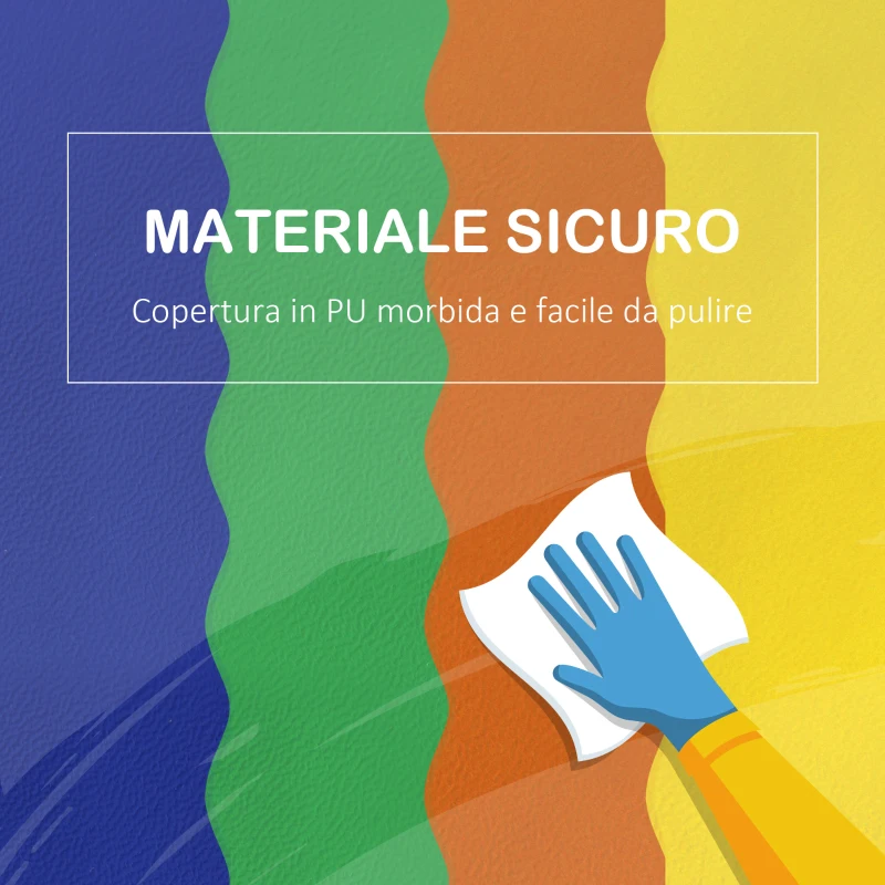 HOMCOM Set 7 Blocchi di Costruzioni Morbide per Bambini da 1-3 Anni per Casa e Scuola, Multicolore
