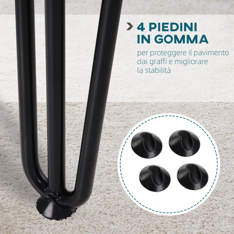 HOMCOM Gambe per Tavoli Set 4 Pezzi in Acciaio Preforato con 20 Viti Incluse, 12x12x71 cm, Nero