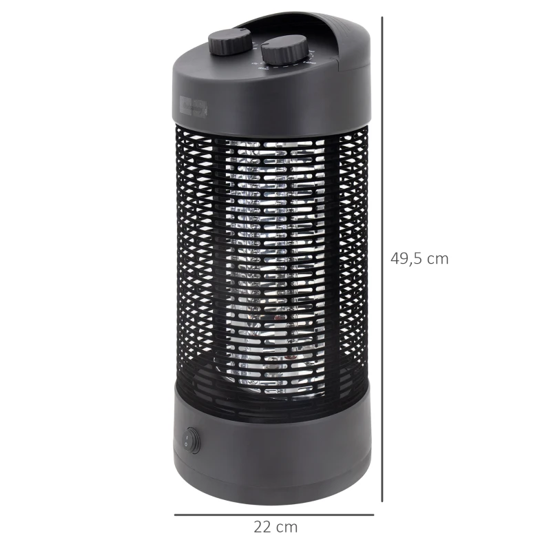 Outsunny Chauffage électrique infrarouge 6 à 8 m² et IP54 chauffage d'appoint sans CO₂ chauffage extérieur chauffage de jardin oscillation 180° minuterie 600 /1200 W tube chauffant double - noir