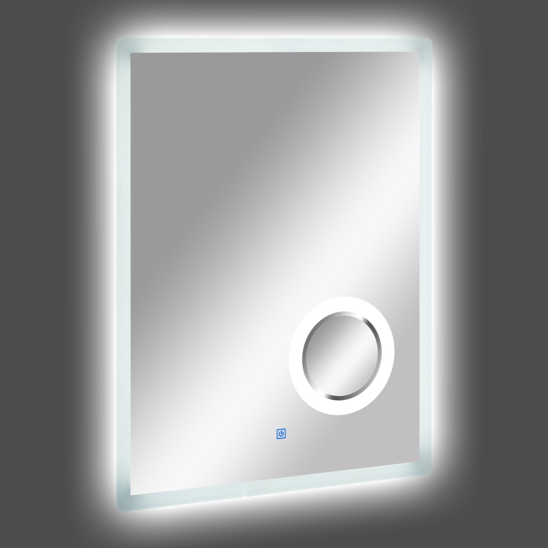 Homcom Miroir de Salle de Bain Lumineux LED Blanc 60 x 4 x 80 cm