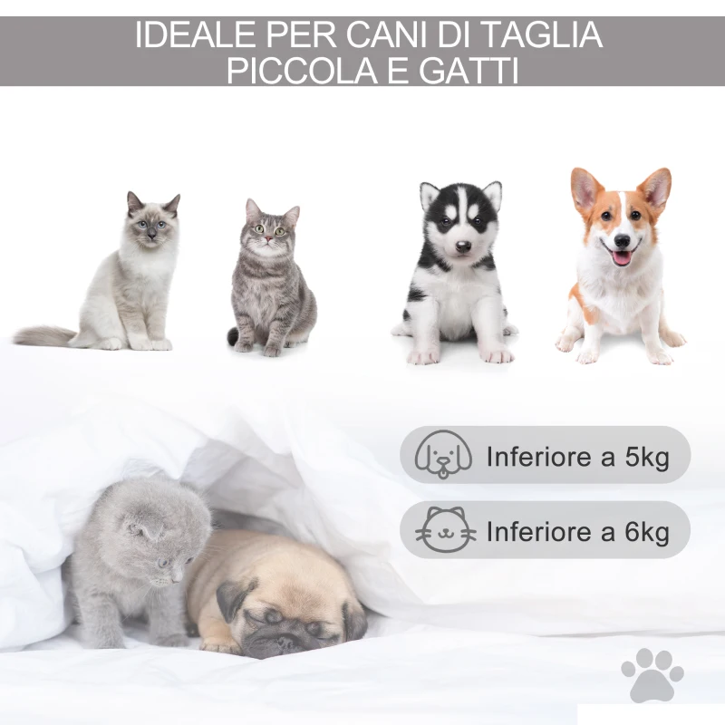 PawHut Tenda per Gatti, Cuccia per Gatti Fino a 6kg, Cuccia per Cani Piccoli da Interno, Teepee in Feltro Grigio, 58x58x80cm