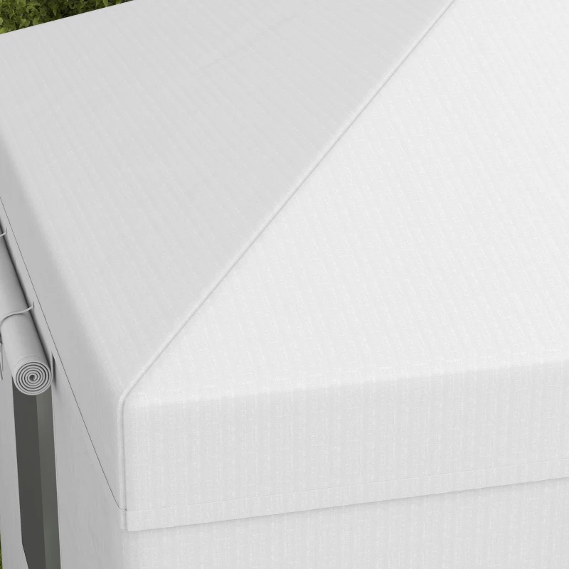 Outsunny Copertura per Gazebo 3x3 m in PE Impermeabile con Porte a Cerniera e Finestre, Bianco
