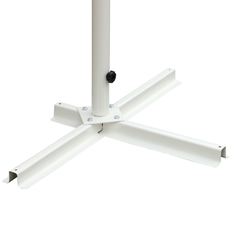 Outsunny Store Double Pente 3 x 3 m Manuel rétractable Inclinaison réglable Acier époxy Blanc Polyester imperméabilisé Anti-UV Gris