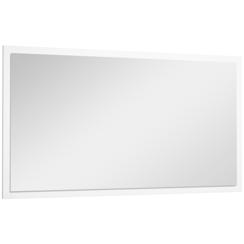 HOMCOM Miroir mural miroir rectangulaire 70 x 40 cm, verre épais 20 mm, pour salon, chambre à coucher, salle de bain, blanc