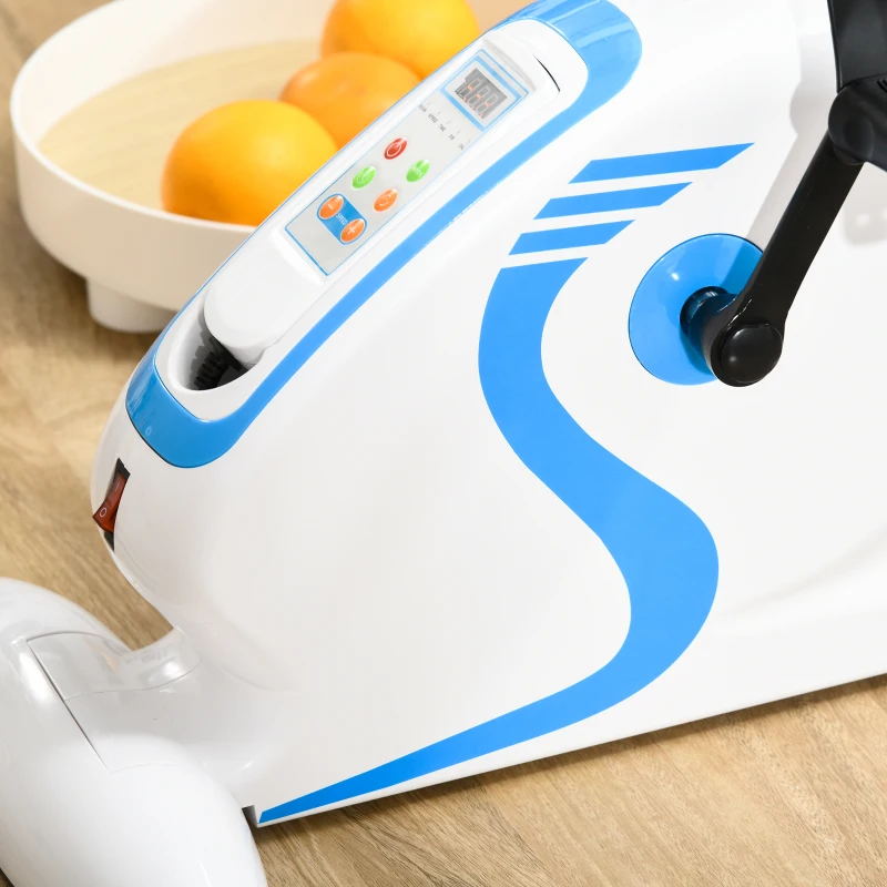 SPORTNOW Mini vélo d'appartement pédales statiques pédalier d'appartement avec 12 vitesses réglables télécommande et écran LCD