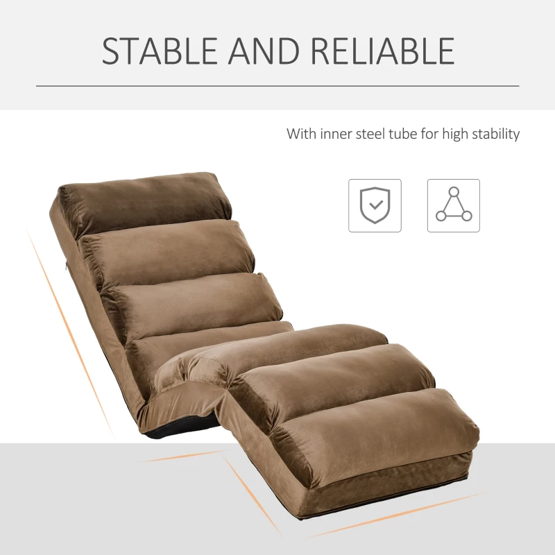 HOMCOM Floor Sofa Bed Folding Adjustable Floor Lounger Sleeper Futon Mattress Seat Chair, Brown