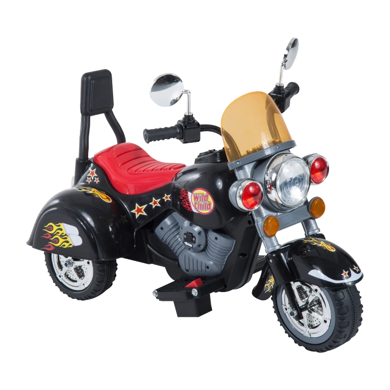HOMCOM Mini Moto Elettrica per Bambini da 37-72 Mesi 3 Ruote Batteria 6V PP Ferro, Velocità 2.5KM/h, 92×53×67cm