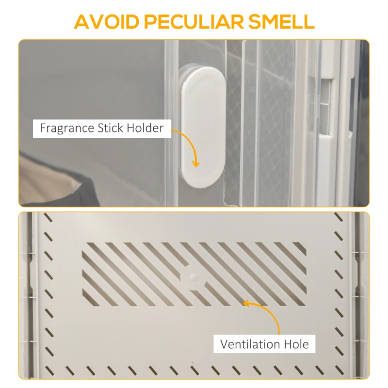 HOMCOM 8PCS Clear Shoe Box, Plastic Stackable Shoe Storage Box for UK/EU Size up to 12/46 with Magnetic Door for Women/Men, 28 x 36 x 21 cm