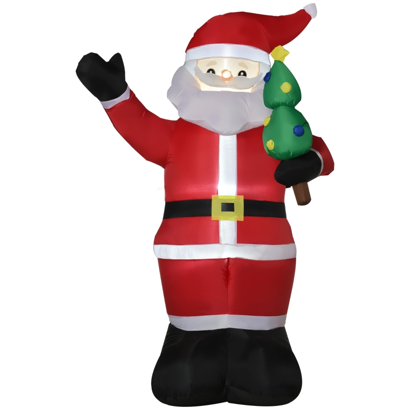 Figurine LED Père Noël avec Sapin - Éclairage LED sur Pied - Figurine