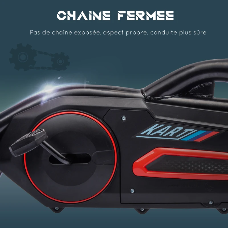 HOMCOM Kart à pédales pour enfants avec siège ajustable 4 positions et roues en EVA 100 x 58 x 58,5 cm rouge et noir(m-8)