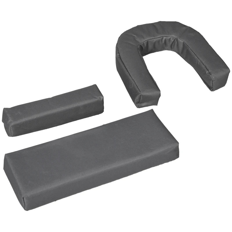 Outsunny Outdoor Folding Sun Lounger Set of 2 with Face Hole, 4 Level Adjustable Backrest Reclining Garden Lounger, Garden Recliner Sunbed with 600 D Oxford Cloth Seat and Pillow for Beach, Dark Grey