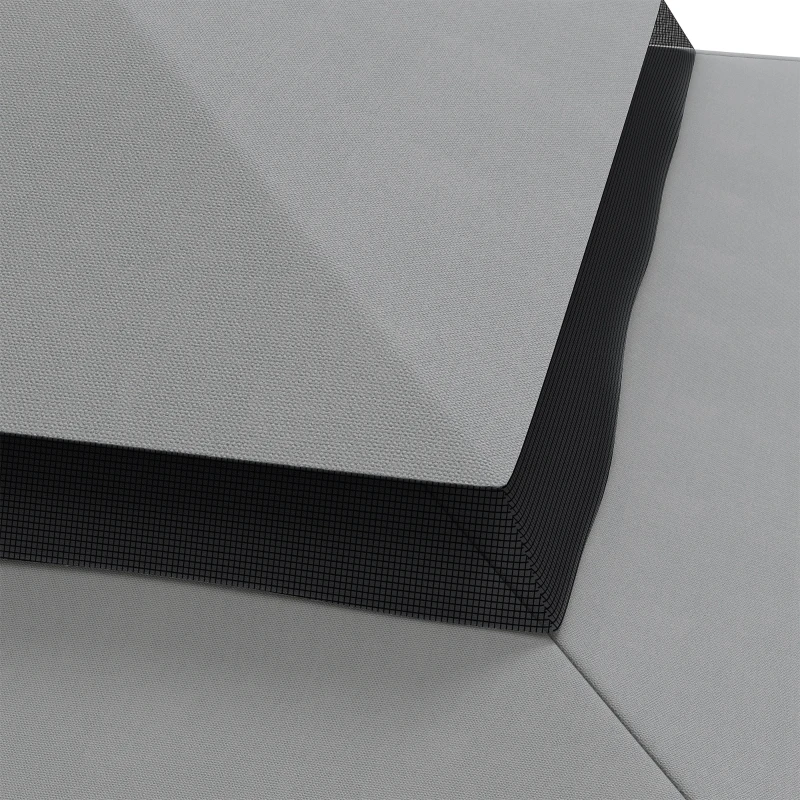 Outsunny Techo de Repuesto para Cenador 3x3 m Cubierta de Repuesto con Techo Doble y 8 Orificios de Drenaje Gris Claro