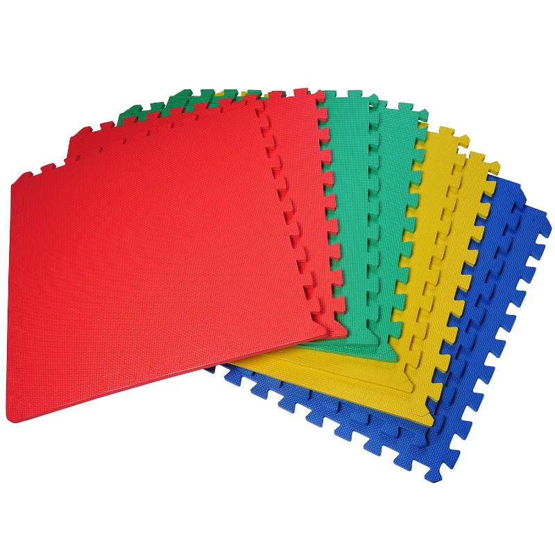 HOMCOM Tappeto gioco bimbi 60x60cm Set 8 Pezzi, materiale isolante, resistente all'umidità Multicolori