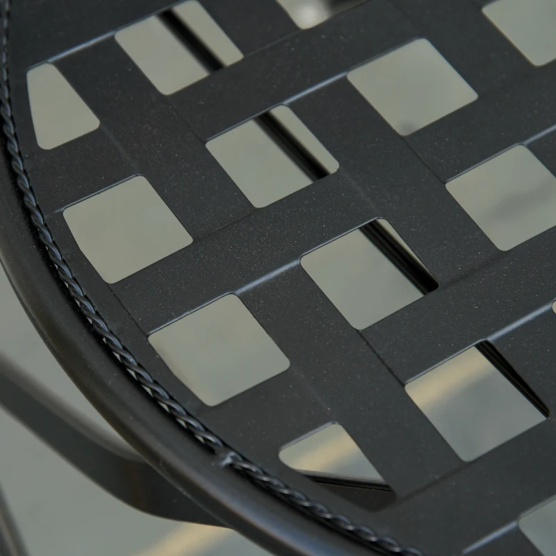 Outsunny Mobili da Giardino Set da 3 Pezzi con 2 Sedie Pieghevoli e 1 Tavolino, in Metallo e Ceramica