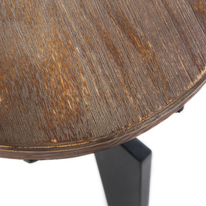 HOMCOM Sgabello da Bar Alto in Stile Industriale Regolabile in Altezza, Metallo e Legno, 39x41x49-64cm Marrone e Nero