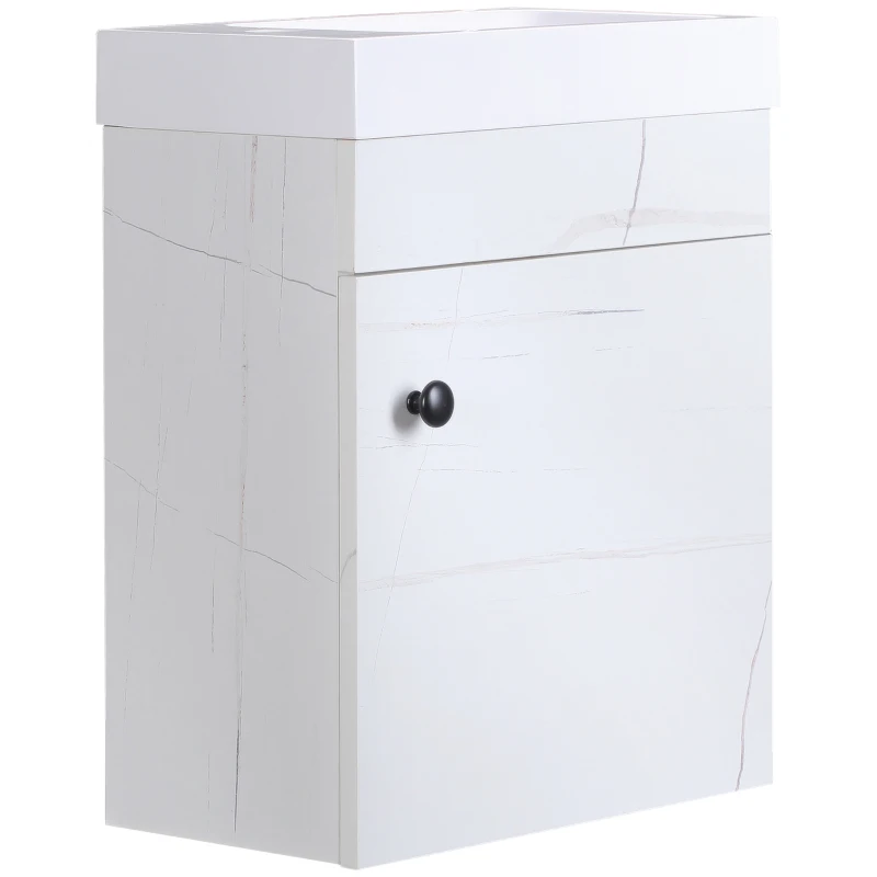 kleankin Meuble lavabo suspendu avec rangement pour salle de bain 40 x 22 x 50 cm - blanc